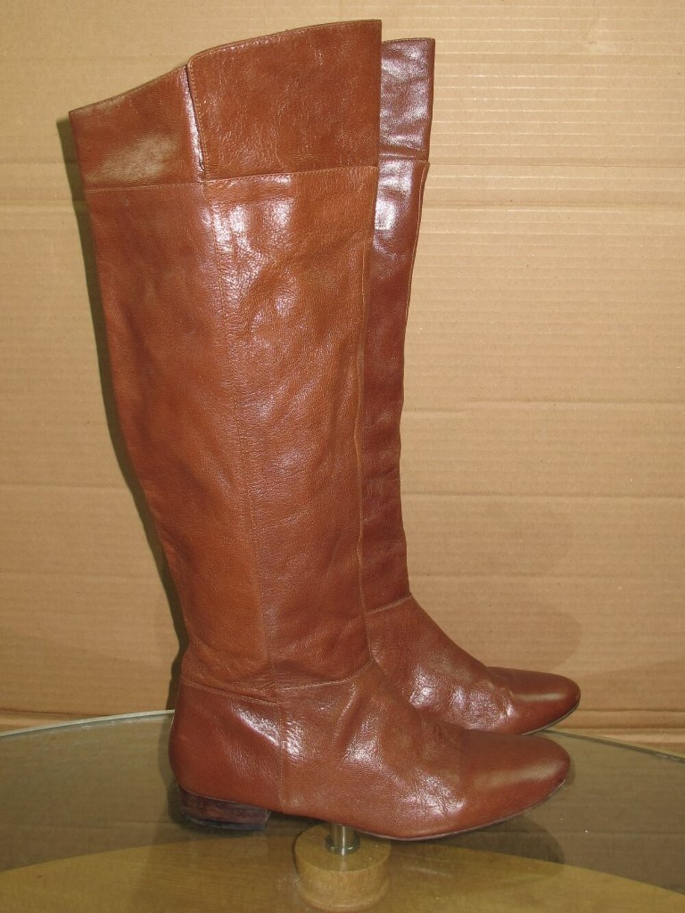 Nine West Women's Vintage Over The Knee High Boots Brown Leather Size 8 M